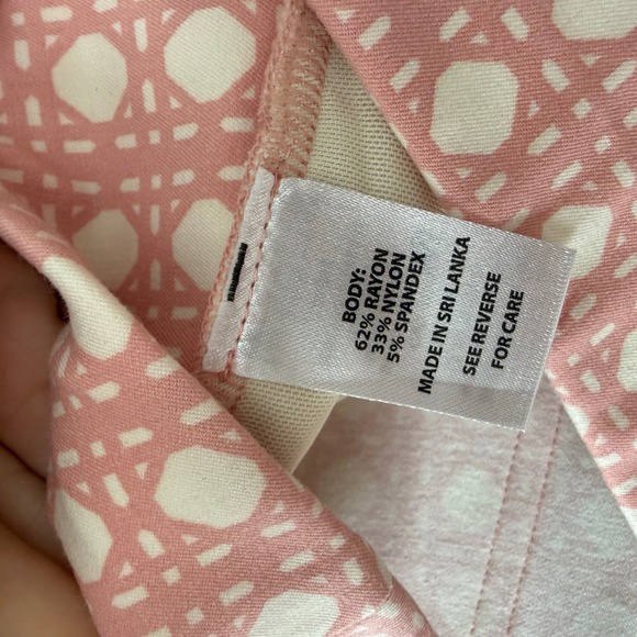 Spartina 449 Womens Pink White Geometric Cane Print Pull On Pants Size L NWT - Picture 5 of 7